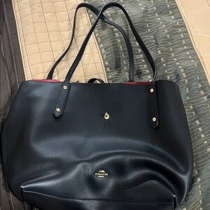 Coach Black Pebbled Leather Tote